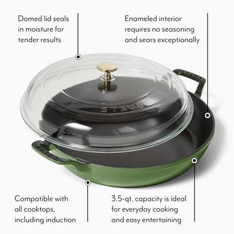 Staub Heritage All-Day Pan with Domed Glass Lid, 3.5 qt.