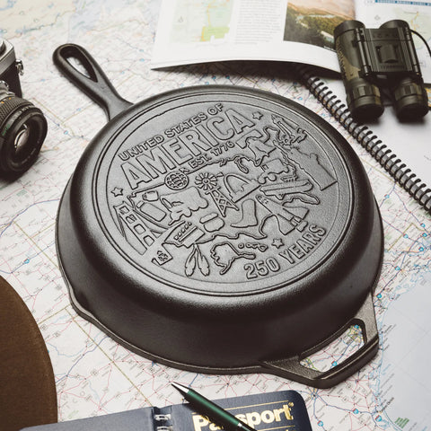 Lodge USA 250th Anniversary Cast Iron Skillet, 10.25"