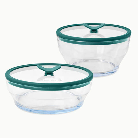 Anyday Microwave Large 4-Piece Glass Round Dish Set