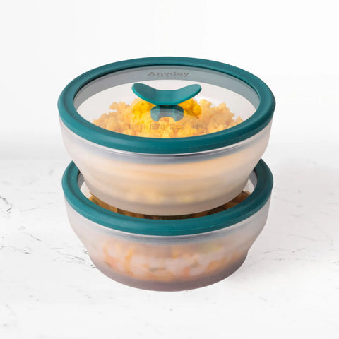 Anyday Microwave Small 4-Piece Glass Round Dish Set