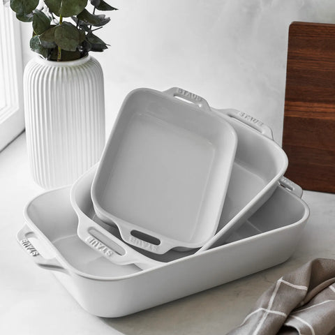 Staub Stoneware 3-Piece Rectangular Baker Set