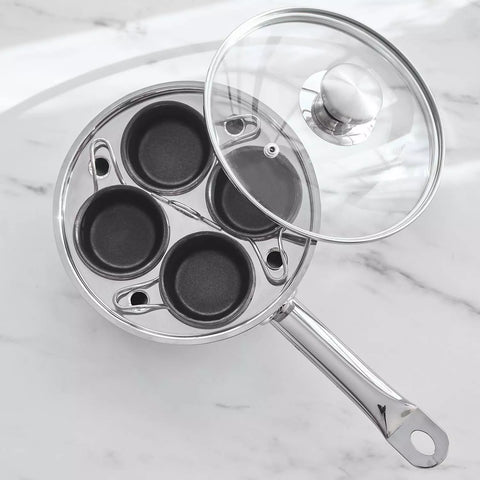 Demeyere Resto3 4-Cup Stainless Steel Egg Poacher Set