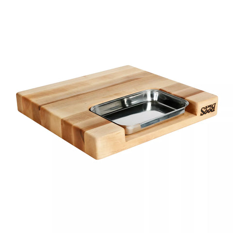 John Boos Maple Edge-Grain Rectangular Cutting Board w/ Insert