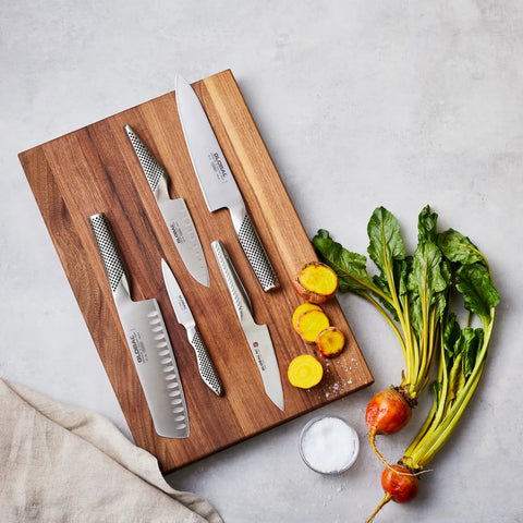 Global Hollow-Edge Santoku Knife, 5"