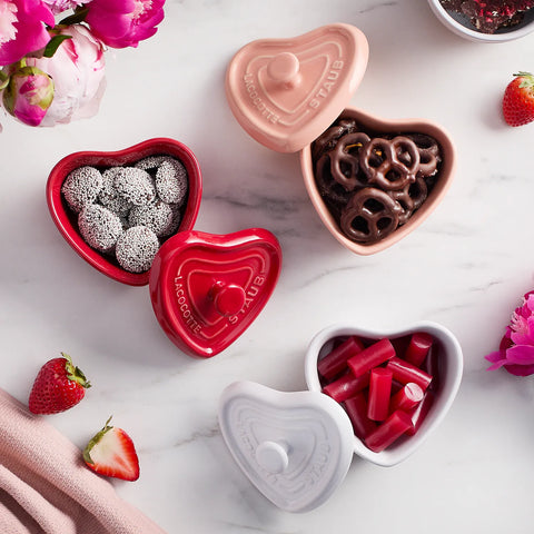 Staub Stoneware Mini Heart Cocottes, Set of 3