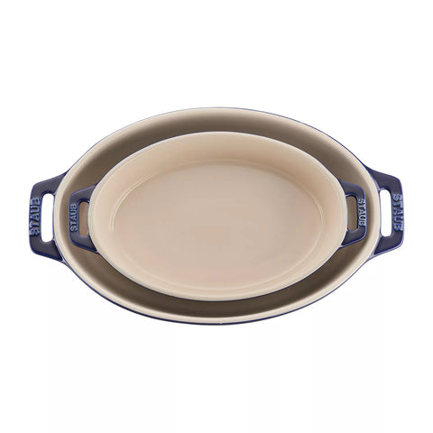 Staub Stoneware 2-Piece Oval Baker Set