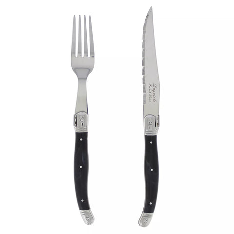 French Home Laguiole 8-Piece Steak Knife and Fork Set