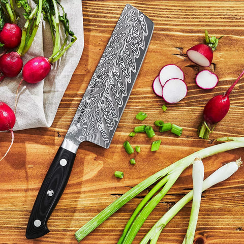 Zwilling J.A. Henckels Bob Kramer Stainless Damascus Nakiri Knife, 7"