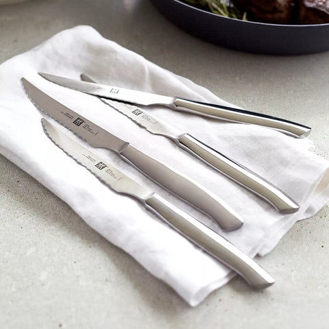 Zwilling J. A. Henckels Stainless Steel Serrated Mignon Steak Knives, Set of 4