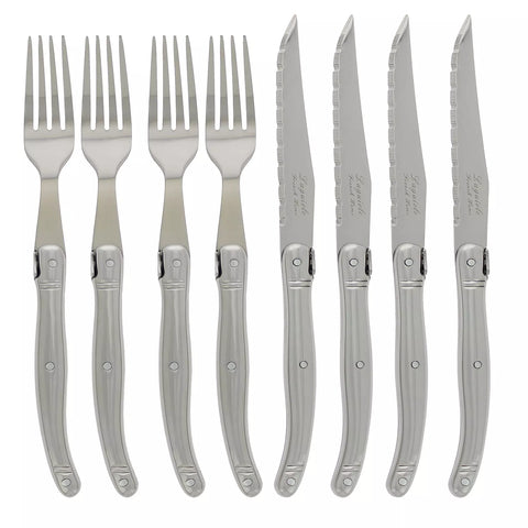 French Home Laguiole 8-Piece Steak Knife and Fork Set