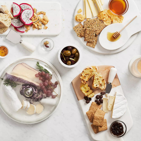 Sur La Table Rectangular Marble and Acacia Wood Serving Board