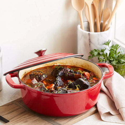 Sur La Table Enameled Cast Iron Round Wide Dutch Oven, 7 qt.
