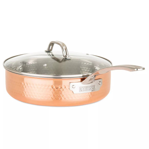 Viking Copper Clad 3-Ply Hammered 10-Piece Cookware Set