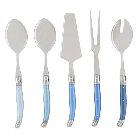French Home Shades of Blue Laguiole Hostess Servers, Set of 5