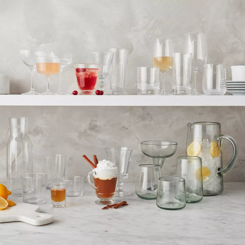 Sur La Table Recycled Green Double Old-Fashioned Glass
