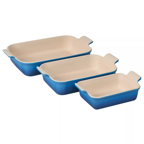 Le Creuset Heritage Stoneware 3-Piece Rectangular Baker Set