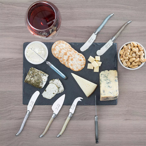 French Home Laguiole Mother of Pearl 7-Piece Cheese Knife Set