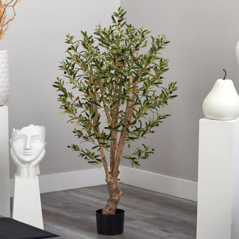 Nearly Natural Olive Silk Tree, 5'