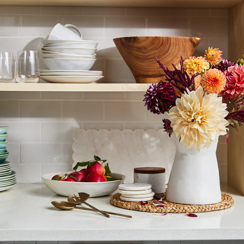 Sur La Table Rectangular White Marble Platter
