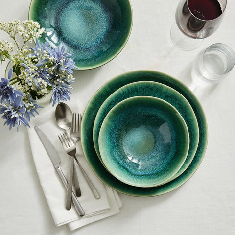 Sur La Table Cloud Emerald 12-Piece Dinnerware Set
