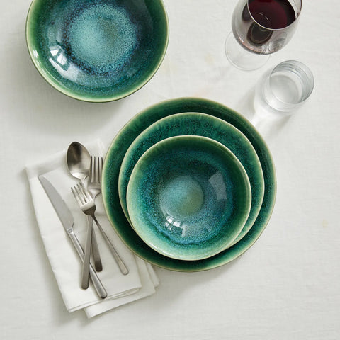 Sur La Table Cloud Emerald 12-Piece Dinnerware Set