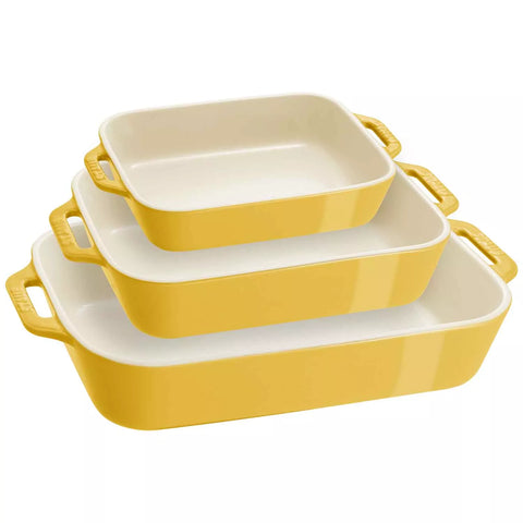 Staub Stoneware 3-Piece Rectangular Baker Set
