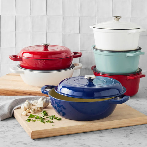 Sur La Table Enameled Cast Iron Deep Braiser, 5 qt.