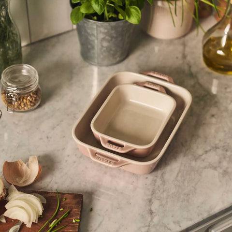 Staub Pastel Macaron Stoneware 2-Piece Rectangular Baker Set