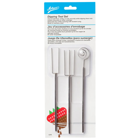 Ateco Stainless Steel Chocolate Dipping Tool Set, 3-Piece