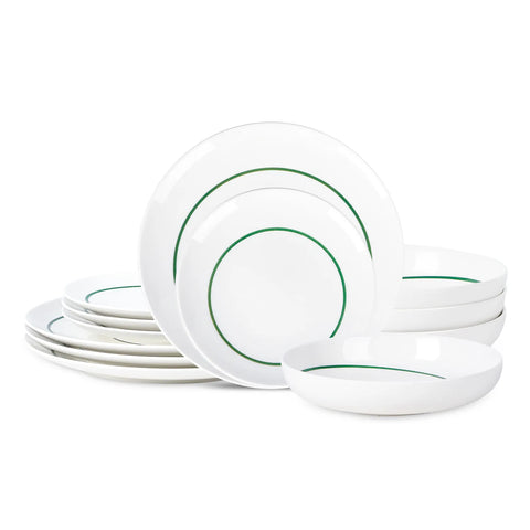 Stone Lain Luna Porcelain 12-Piece Dinnerware Set