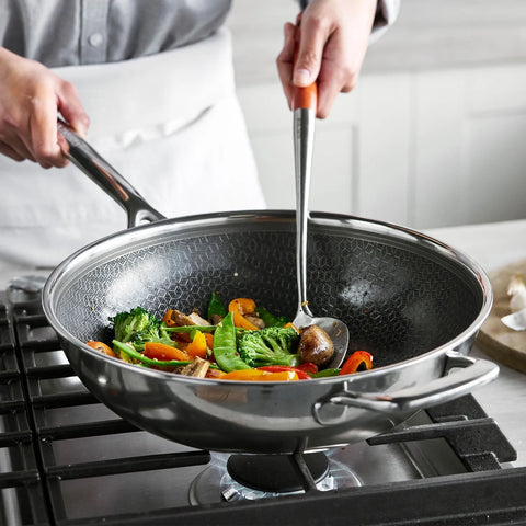 GreenPan Spectra Thermobond Hybrid Ceramic Nonstick Wok with Lid, 12"