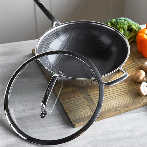 GreenPan Spectra Thermobond Hybrid Ceramic Nonstick Wok with Lid, 12"