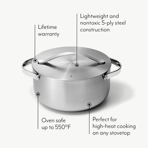 Caraway 5-ply Stainless Steel 7-Piece Set with Bonus Storage