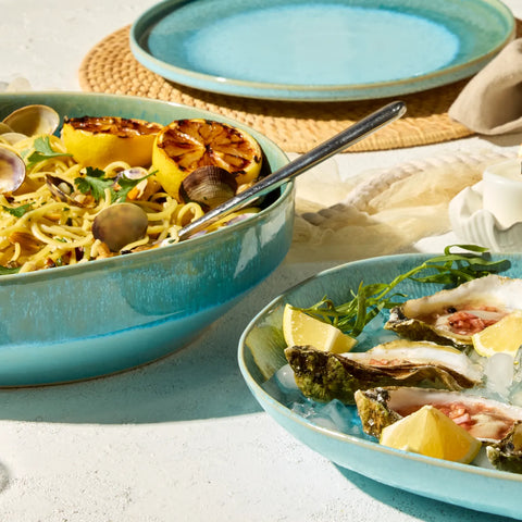 Sur La Table Driftwater Reactive Glaze Oval Platter