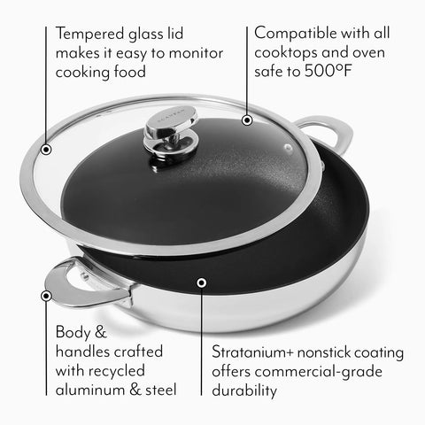 Scanpan CSP+ Sauté Pan with Lid, 3 qt.